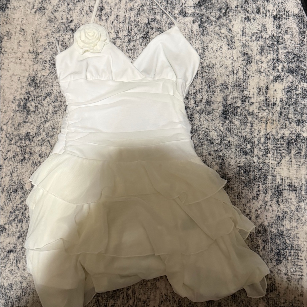 SHEIN White Layered Kids Dress